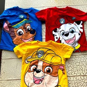 3 tshirts paw patrol in like new condition.